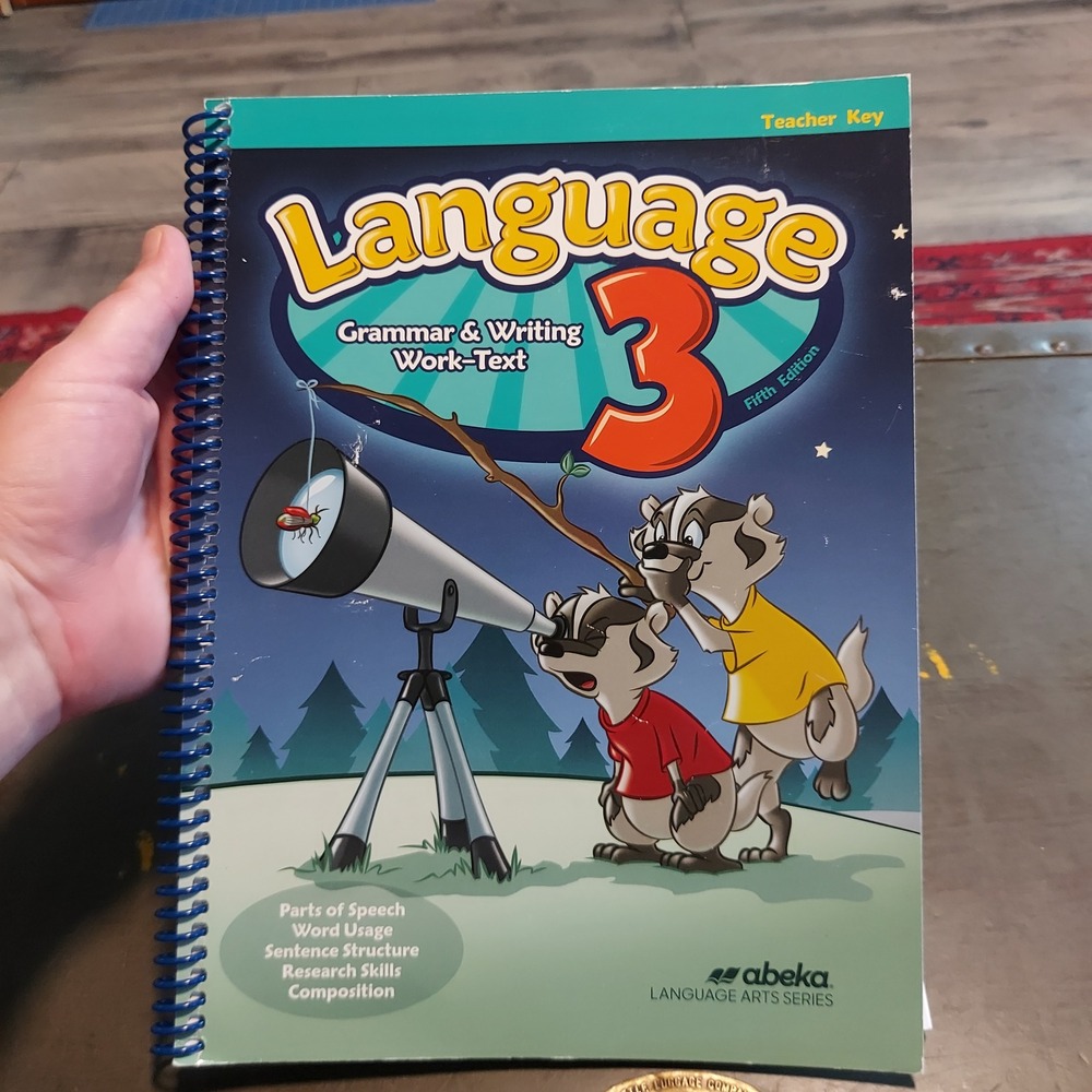 Abeka Language 3 Teacher Key Fifth Edition Grammar Writing Work-Text Spiral
